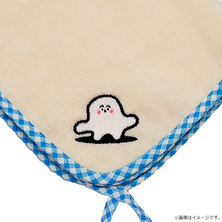 シナぷしゅ ループ付きハンドタオル アイボリー×ブルー