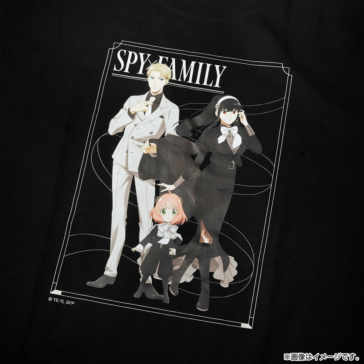 SPY×FAMILY Tシャツ（モノクローム） 黒 Lサイズ