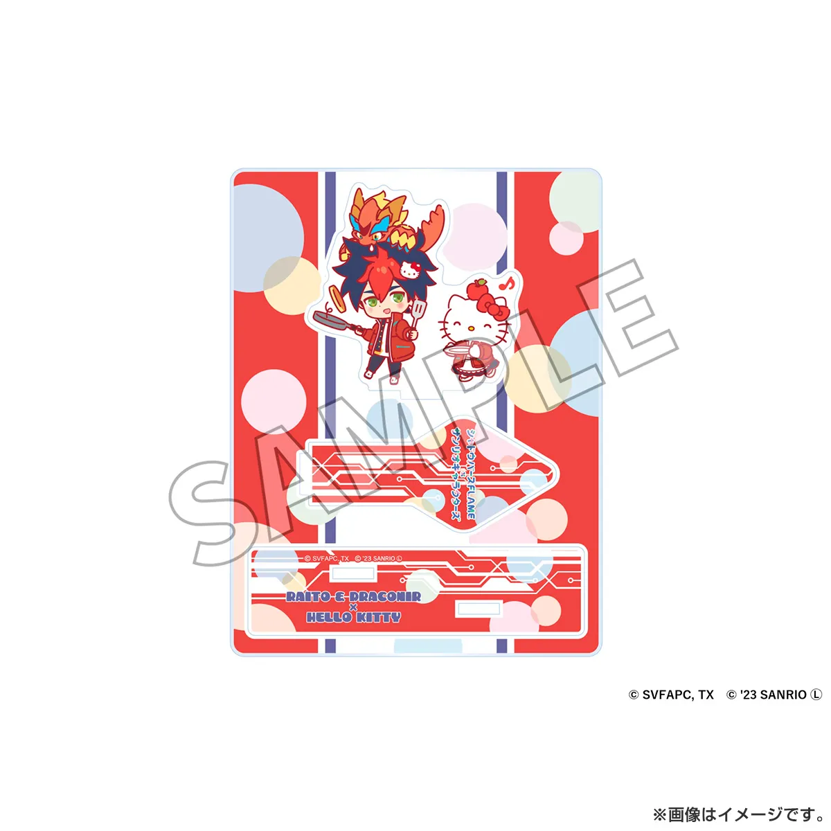 シャドウバースF×サンリオキャラクターズ コラボ缶バッジアクリルスタンド 天竜ライト×ハローキティ